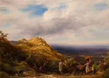 A Wooded Valley and Hill, 1865. Creator: William Linnell