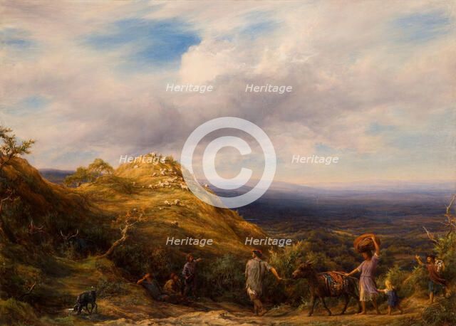 A Wooded Valley and Hill, 1865. Creator: William Linnell.