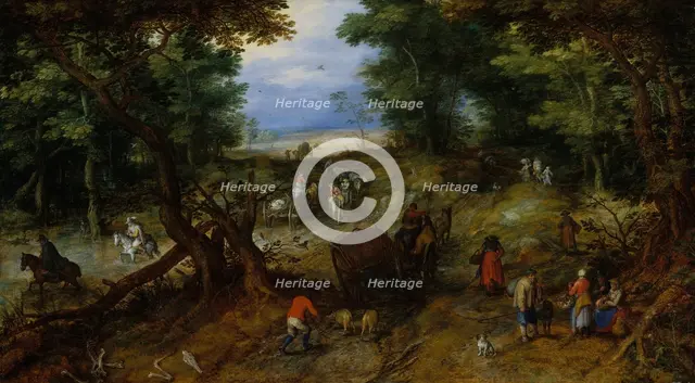 A Woodland Road with Travelers, 1607. Creator: Jan Brueghel the Elder.