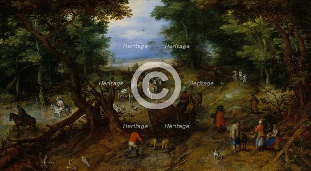 A Woodland Road with Travelers, 1607. Creator: Jan Brueghel the Elder.
