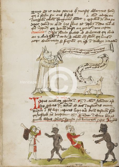 A Wolf in a Monk's Habit with a Fox and a Wolf: A Man Meeting a Devil, third quarter of 15th cent. Creator: Unknown.