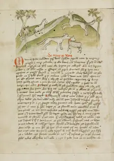 A Wolf Killing a Lamb; Fables, third quarter of 15th century. Creator: Unknown
