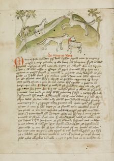 A Wolf Killing a Lamb; Fables, third quarter of 15th century. Creator: Unknown