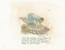 A worker laying mosaic tiles on a mortar spread, 2003. Creator: Judith Dobie