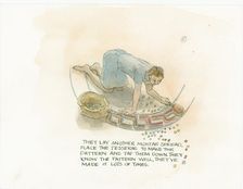 A worker laying mosaic tiles on a mortar spread, 2003. Creator: Judith Dobie