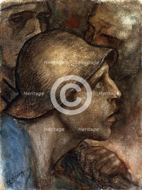 'A Worker's Head', 19th or early 20th century. Artist: Constantin Emile Meunier