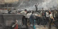 A workers strike in Vizcaya, 1892. Creator: Vicente Cutanda y Toraya