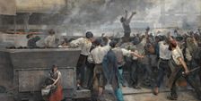 A workers strike in Vizcaya, 1892. Creator: Vicente Cutanda y Toraya
