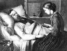 "A Wounded Danish Soldier and his Betrothed," by Madame Jerichau, 1870. Creator: Unknown