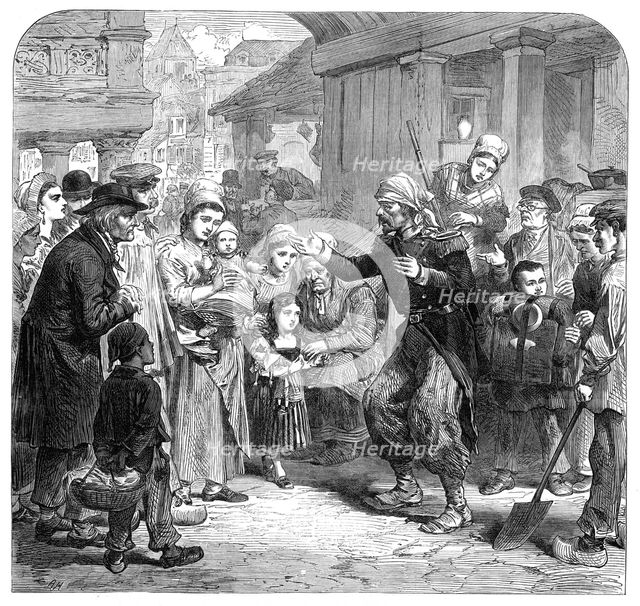 A wounded French soldier returned home, 1871. Creator: Unknown.