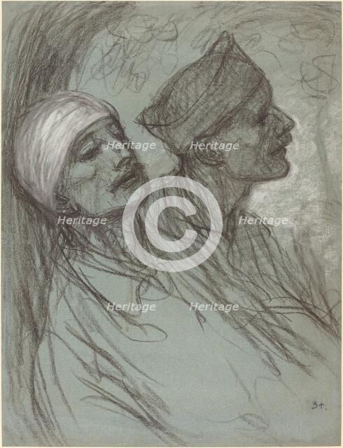 A Wounded Soldier and His Comrade, 1916. Creator: Theophile Alexandre Steinlen.