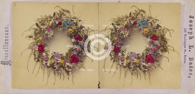 A Wreath of Natural Flowers, about 1870. Creator: Joseph L. Bates.
