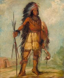 A-wun-ne-wa-be, Bird of Thunder, 1845. Creator: George Catlin