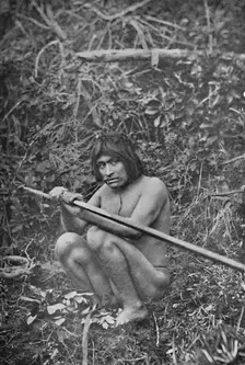A Yaghan Attaching The Head of His Harpoon to the Shaft 1911