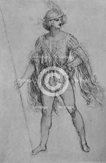 'A Youth with a Lance', c1480 (1945). Artist: Leonardo da Vinci.