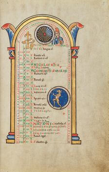 A Youth; Zodiacal Sign of Sagittarius; Stammheim Missal, probably 1170s. Creator: Unknown