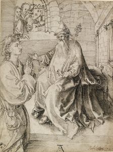 A Youth kneeling before a Potentate, c1490s. Artist: Albrecht Durer