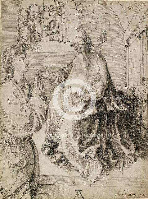 A Youth kneeling before a Potentate, c1490s. Artist: Albrecht Durer.