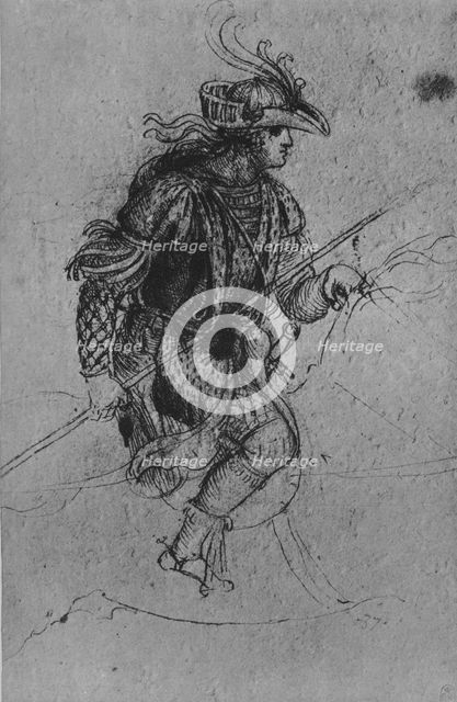 'A Youth on Horseback', c1480 (1945). Artist: Leonardo da Vinci.
