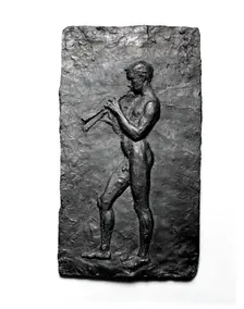 A Youth Playing the Pipes, 1883/cast 1930. Creator: Thomas Eakins