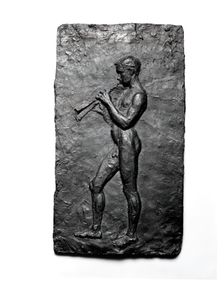 A Youth Playing the Pipes, 1883/cast 1930. Creator: Thomas Eakins