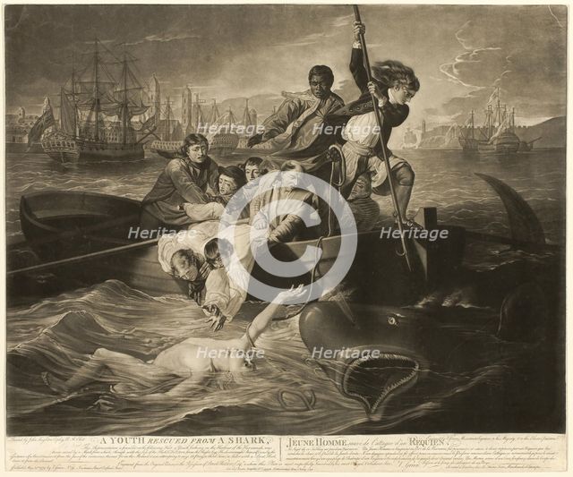 A Youth Rescued from a Shark, 1779. Creator: Valentine Green.