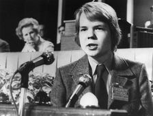 A young William Hague addressing the Tory Conference at Blackpool, 13th October 1977