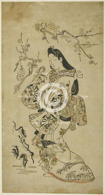 A Young Woman Walking near a Plum Tree, c. 1688. Creator: Unknown.