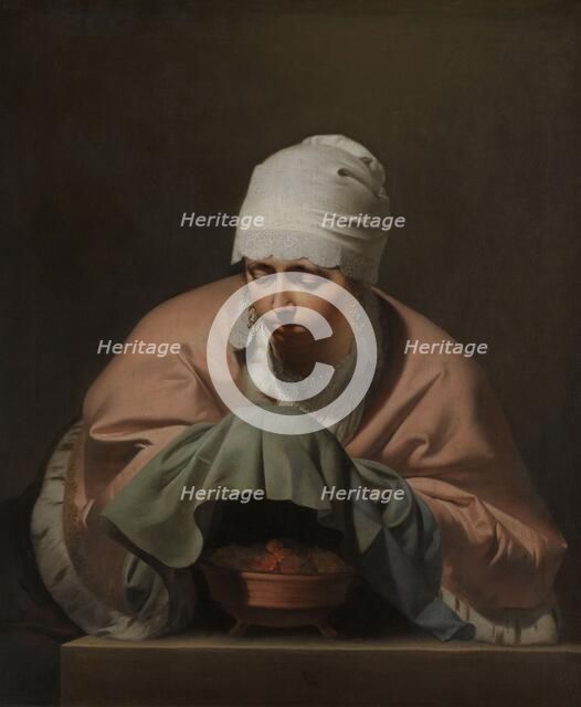 A Young Woman Warming her Hands over a Brazier: Allegory of Winter, c.1644-c.1648. Creator: Caesar Boëtius van Everdingen.