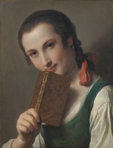 A Young Woman with a Book, 1756-1762. Creator: Pietro Rotari
