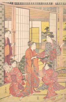 A Young Woman with a Tray of Sweetmeats, 1780-1795. Creator: Katsukawa Shuncho