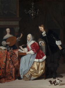 A Young Woman Composing a Piece of Music. Creator: Gabriel Metsu