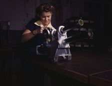 A young woman employee of North American Aviation, Incorporated..., Inglewood, Calif. , 1942. Creator: Alfred T Palmer