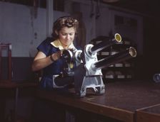 A young woman employee of North American Aviation, Incorporated..., Inglewood, Calif. , 1942. Creator: Alfred T Palmer