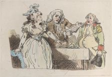A Young Woman (Heiress) Prepares to Sign a Document, 1780-1800., 1780-1800. Creator: Imitator of Thomas Rowlandson