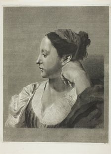 A Young Woman in Profile, 1750/59. Creator: Giovanni Marco Pitteri