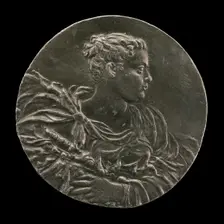 A Young Woman (of Venice?) in Gown and Mantle, c. 1563. Creator: Medallist A.A.