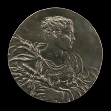 A Young Woman (of Venice?) in Gown and Mantle, c. 1563. Creator: Medallist A.A.