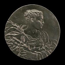 A Young Woman (of Venice?) in Gown and Mantle, c. 1563. Creator: Medallist A.A.