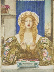 A young woman opening a jewel casket. Creator: Macallan Swan, Alice (1864-1939)