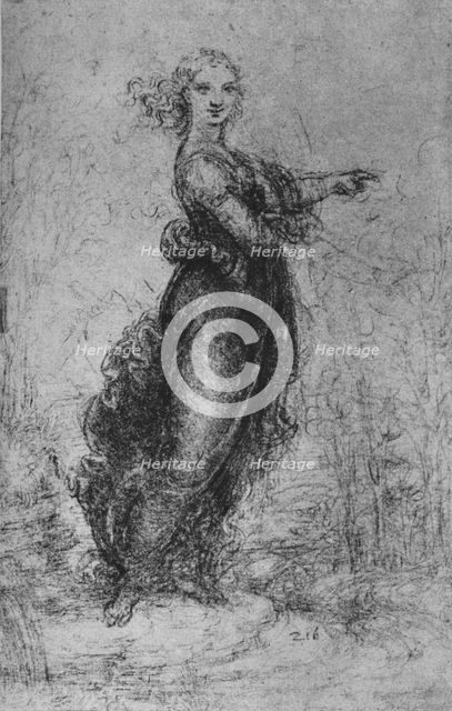 'A Young Woman Pointing', c1480 (1945). Artist: Leonardo da Vinci.