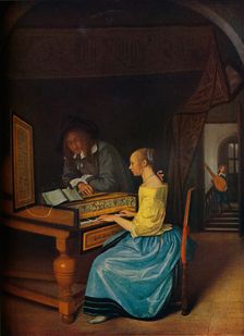 A Young Woman playing a Harpsichord to a Young Man 1659. Artist: Jan Steen