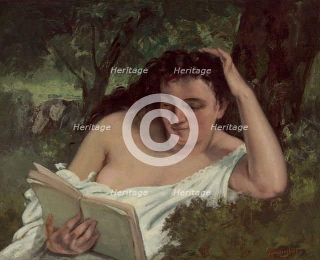 A Young Woman Reading, c. 1866/1868. Creator: Gustave Courbet.