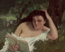A Young Woman Reading, c. 1866/1868. Creator: Gustave Courbet
