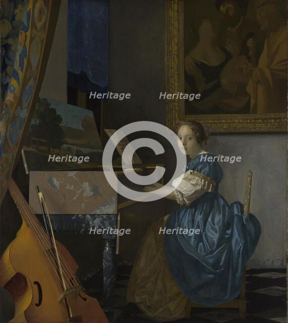 A Young Woman seated at a Virginal, c. 1670. Artist: Vermeer, Jan (Johannes) (1632-1675)