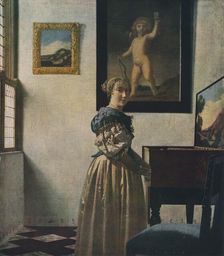 A Young Woman Standing at a Virginal about 1670-1672. Artist: Jan Vermeer