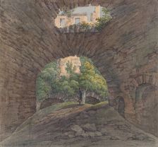 A Young Couple Viewing Ruins near Bingen, 1801. Creator: Christian Georg Schutz