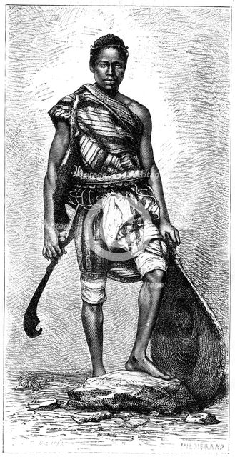 'A young Dahomian, Guinea', c1870s.Artist: E Ronjat