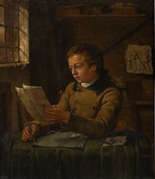 A Young Draughtsman at Work in His Studio, c1783-1784. Creator: Jan Ekels the Younger