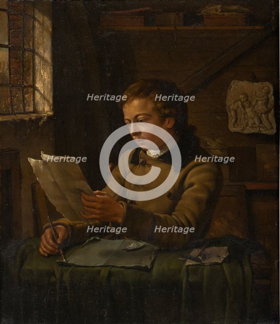 A Young Draughtsman at Work in His Studio, c1783-1784. Creator: Jan Ekels the Younger.